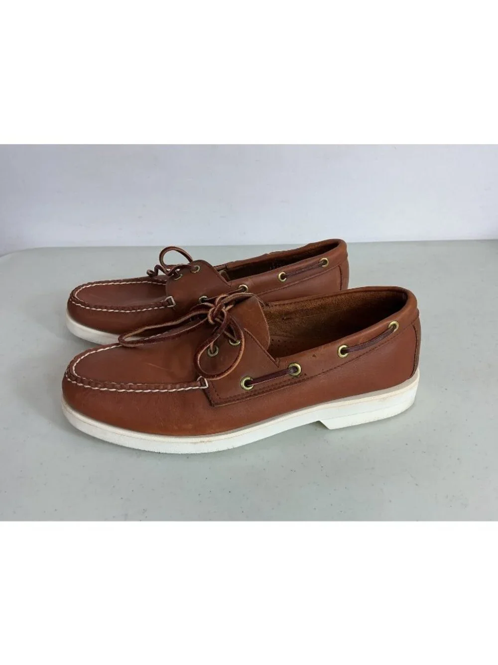 Hitchcock Leather Boat Shoes Made USA Mens 9.5